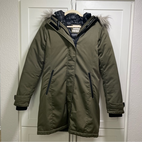 Abercrombie & Fitch Ultra Tech Long 2-in-1 Parka Puffer Down Jacket Green
